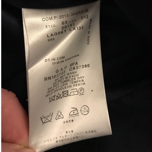 Giorgio Armani Black Silk Asymmetric Double Zip Blazer Size 46 IT - Picture 4 of 5